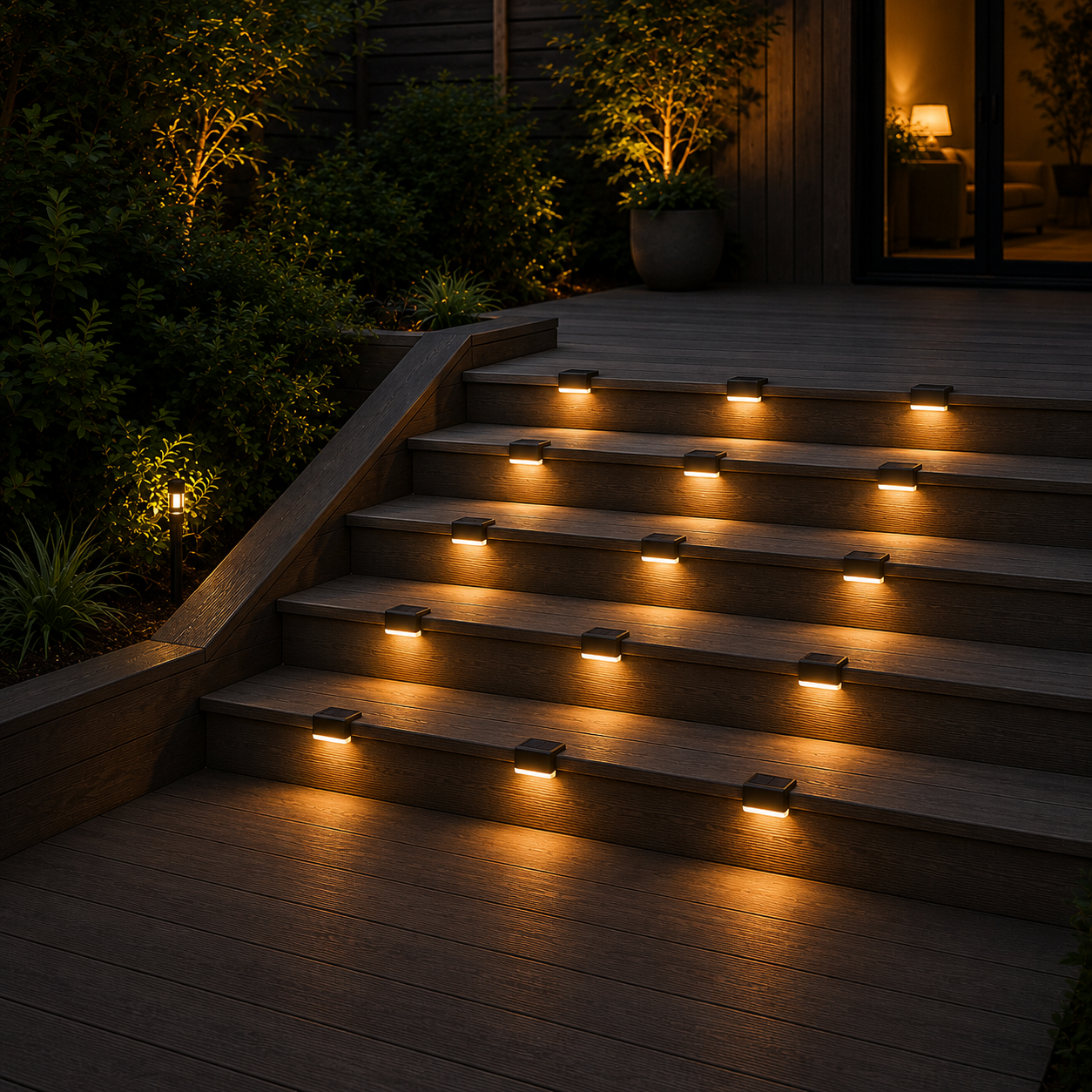 Solar LED Step Lights | Waterproof Outdoor Stair Lighting – Set of 4