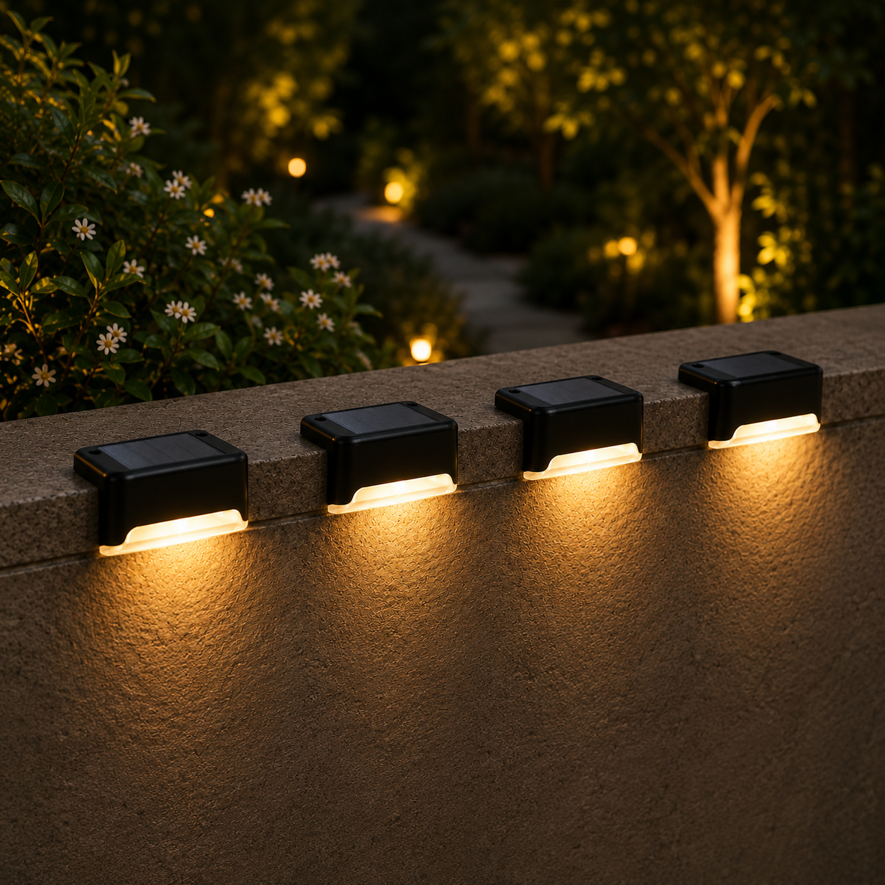 Solar LED Step Lights | Waterproof Outdoor Stair Lighting – Set of 4