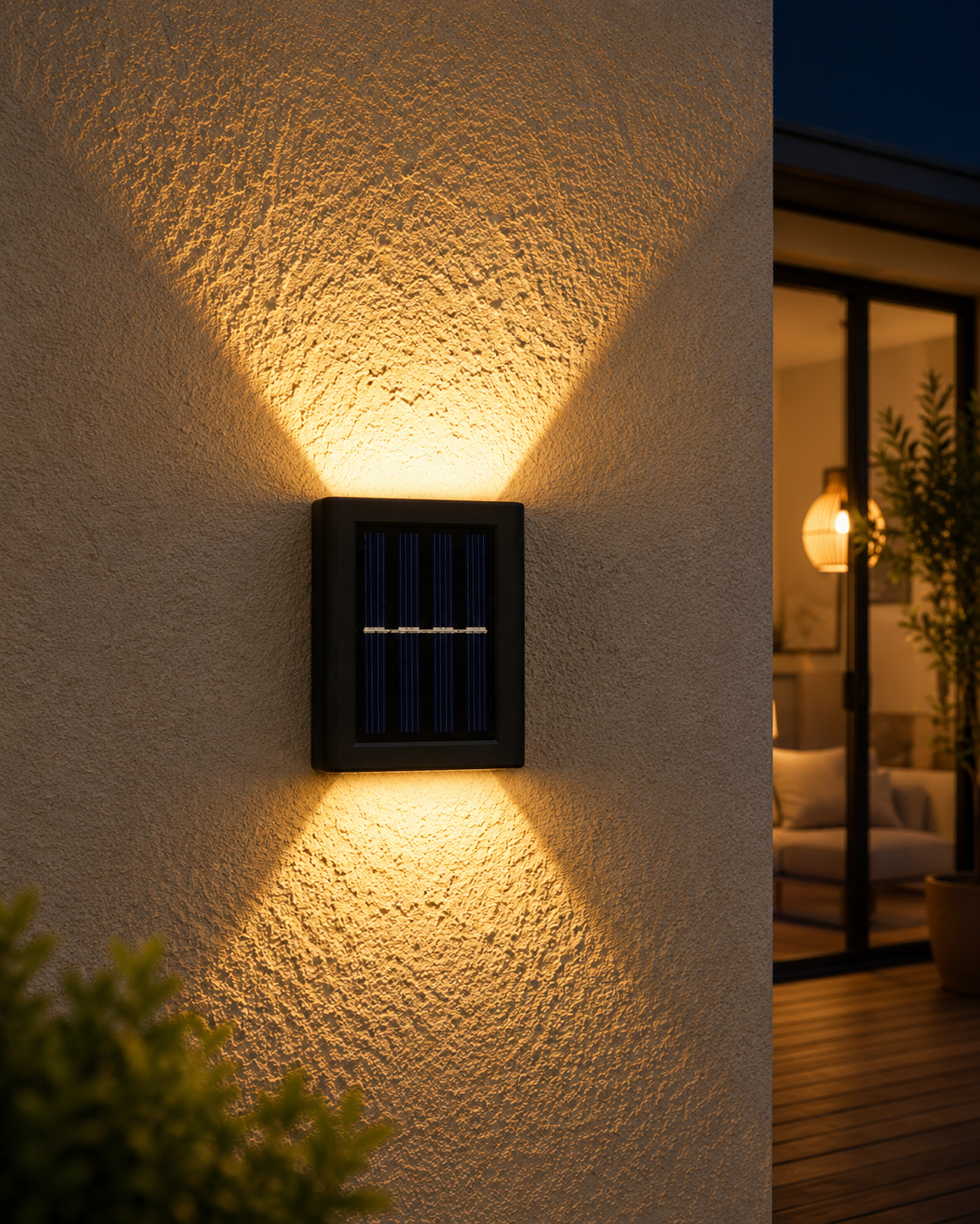 Solar LED Outdoor Wall Light | Up & Down Glow | 2–12 LEDs | Waterproof