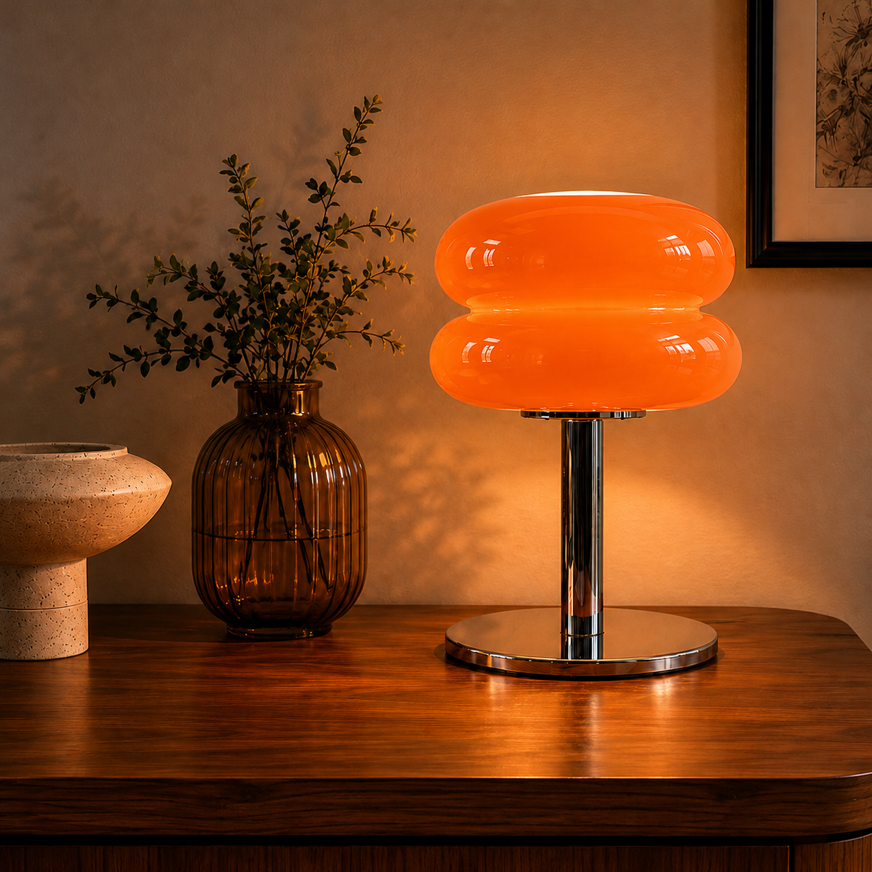Macaron Glass Table Lamp | Modern 3-Color Dimmable LED Bedside Night Light