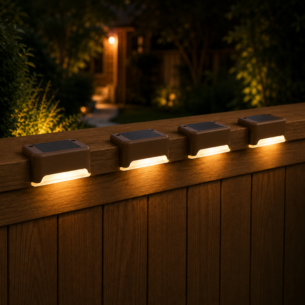 Solar LED Step Lights | Waterproof Outdoor Stair Lighting – Set of 4