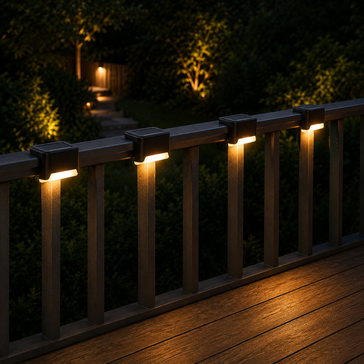Solar LED Step Lights | Waterproof Outdoor Stair Lighting – Set of 4