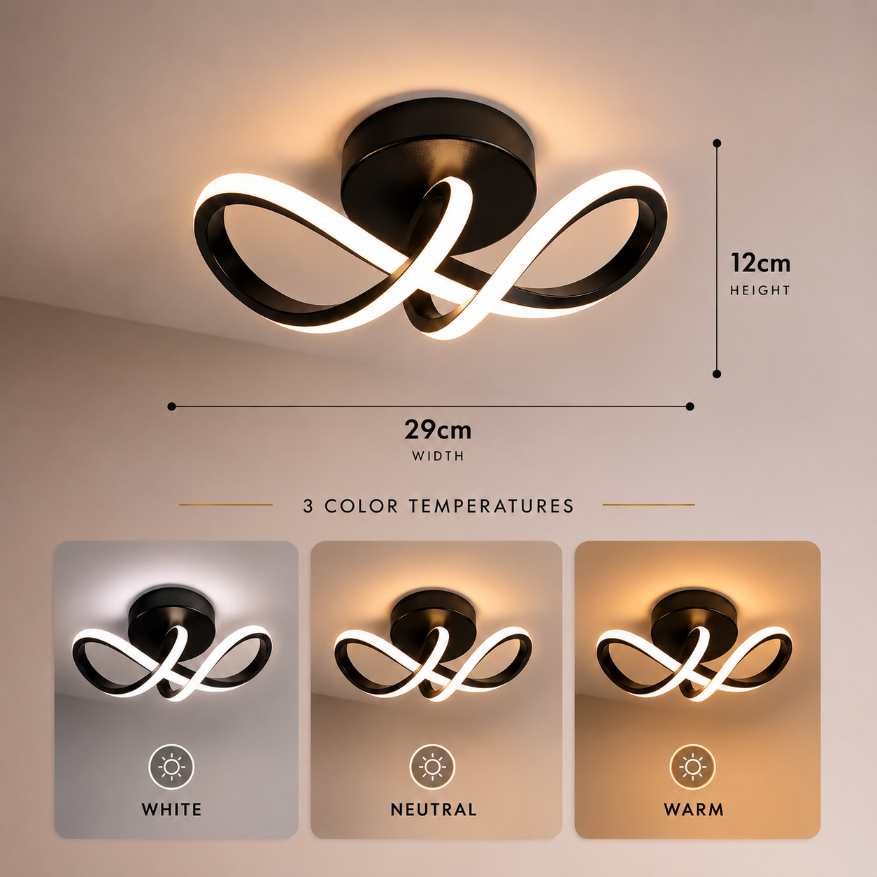 Modern LED Ceiling Light | Minimalist Iron & Acrylic Chandelier