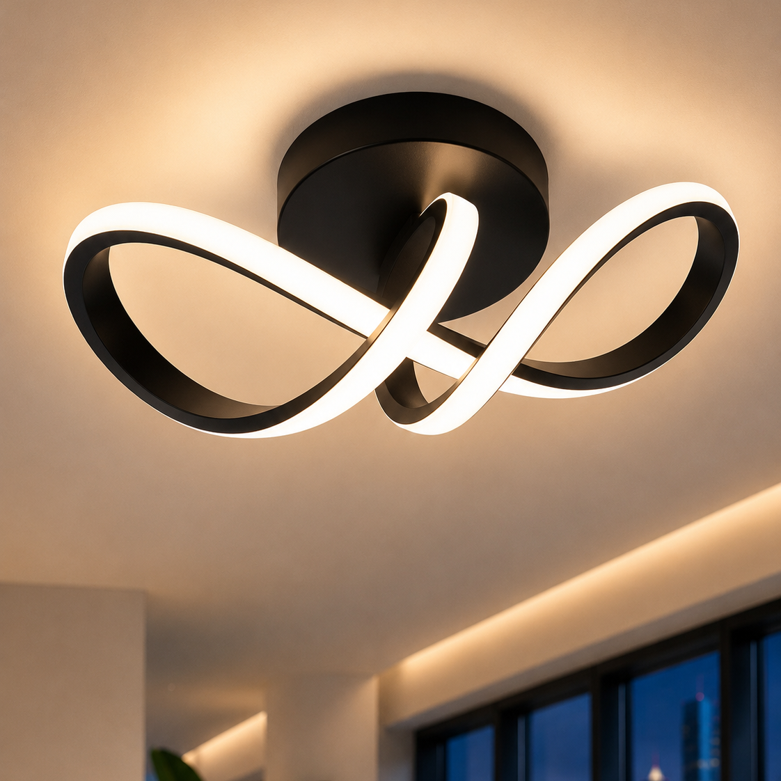 Modern LED Ceiling Light | Minimalist Iron & Acrylic Chandelier