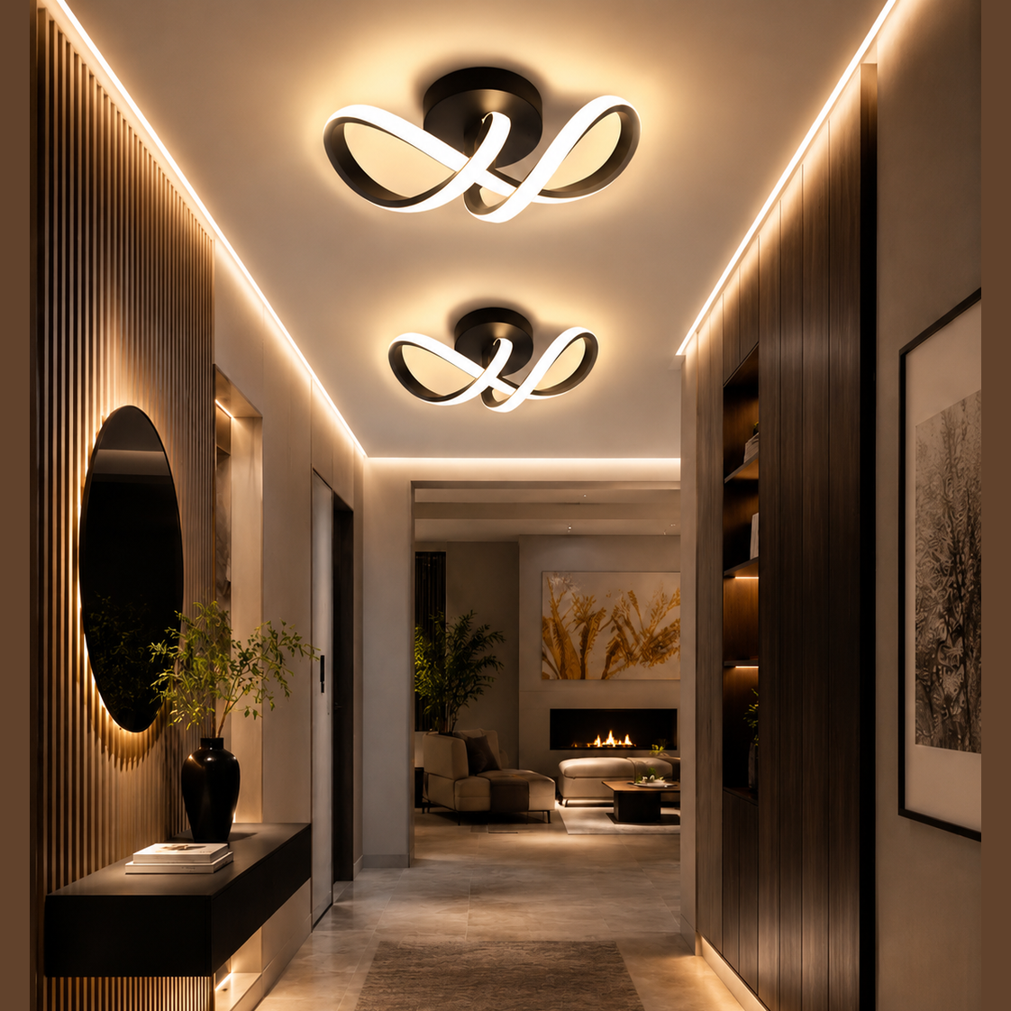 Modern LED Ceiling Light | Minimalist Iron & Acrylic Chandelier