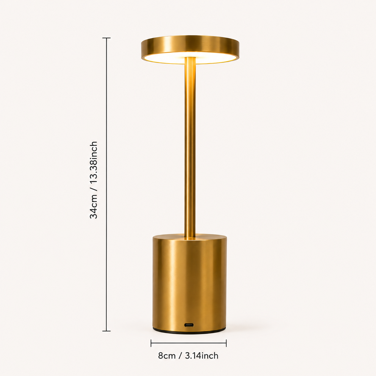 Cordless LED Table Lamp | Rechargeable Touch Dimmer, 3 Color Modes
