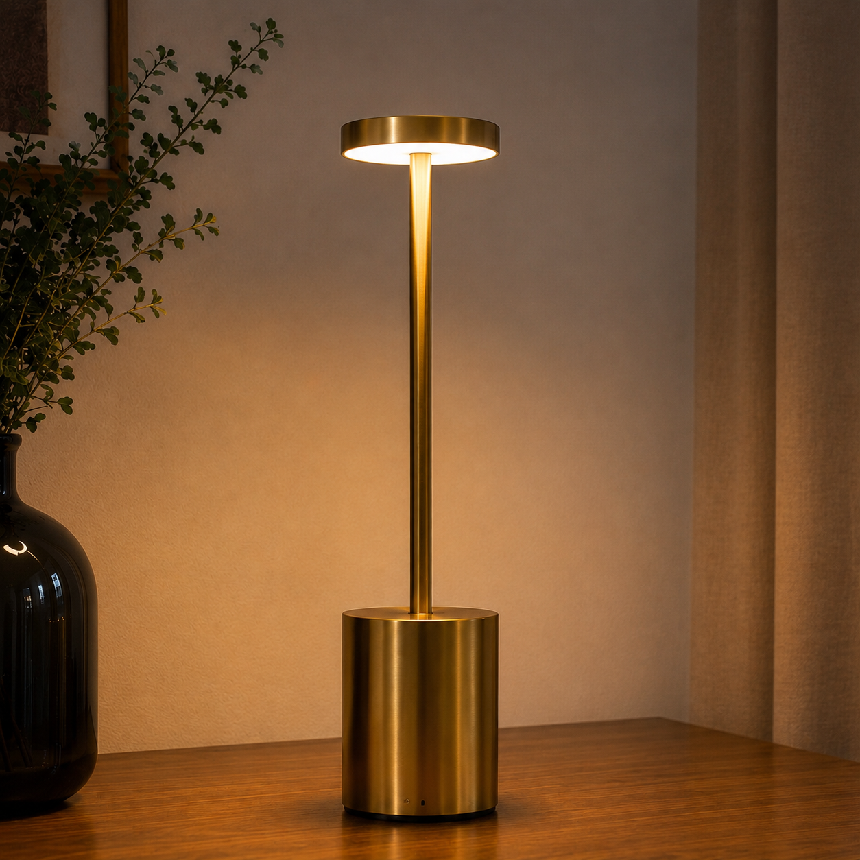 Cordless LED Table Lamp | Rechargeable Touch Dimmer, 3 Color Modes