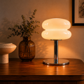 Macaron Glass Table Lamp | Modern 3-Color Dimmable LED Bedside Night Light